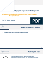 Pädagogisch-Psychologische Diagnostik - 13.sitzung - Diagnostik Und Beratung in Der Praxis II - Schulpsychologie