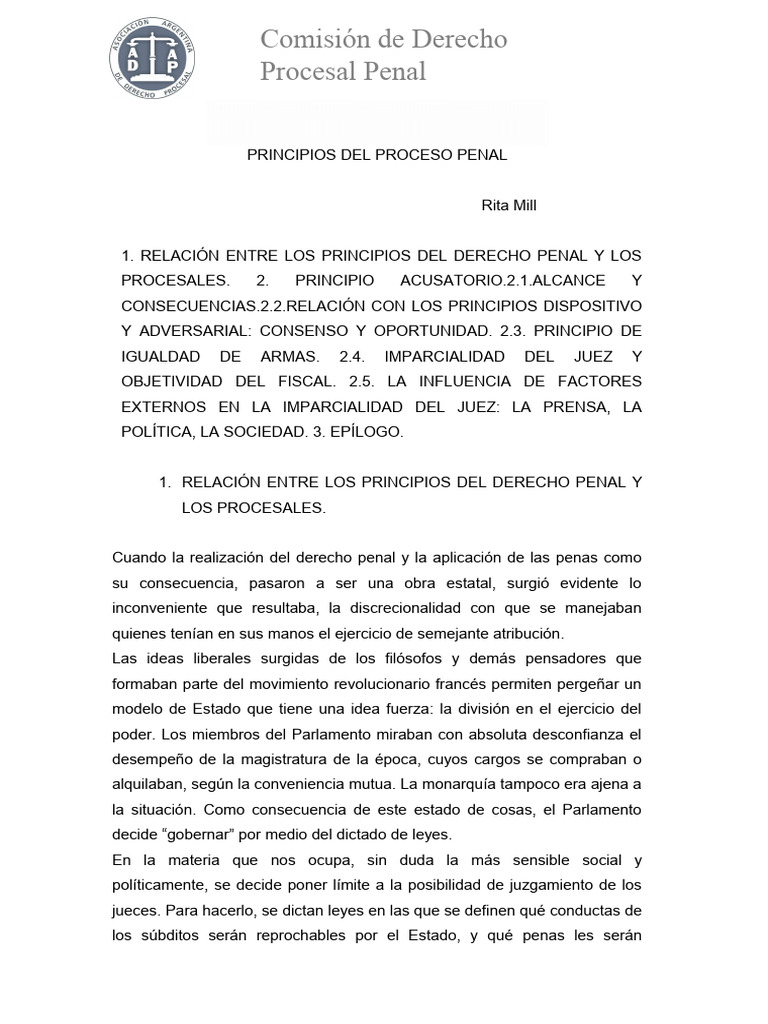 Principios del Proceso Penal | PDF | Derecho penal | Ley procesal
