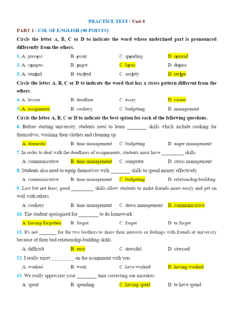 GV Practice Test Unit 8docx - 1600 - PDF - Gdrive.vip | PDF