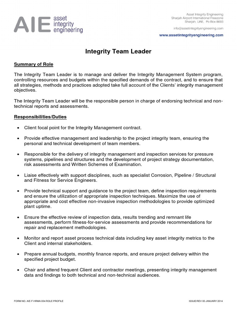 Itl role profile download free pdf nondestructive testing