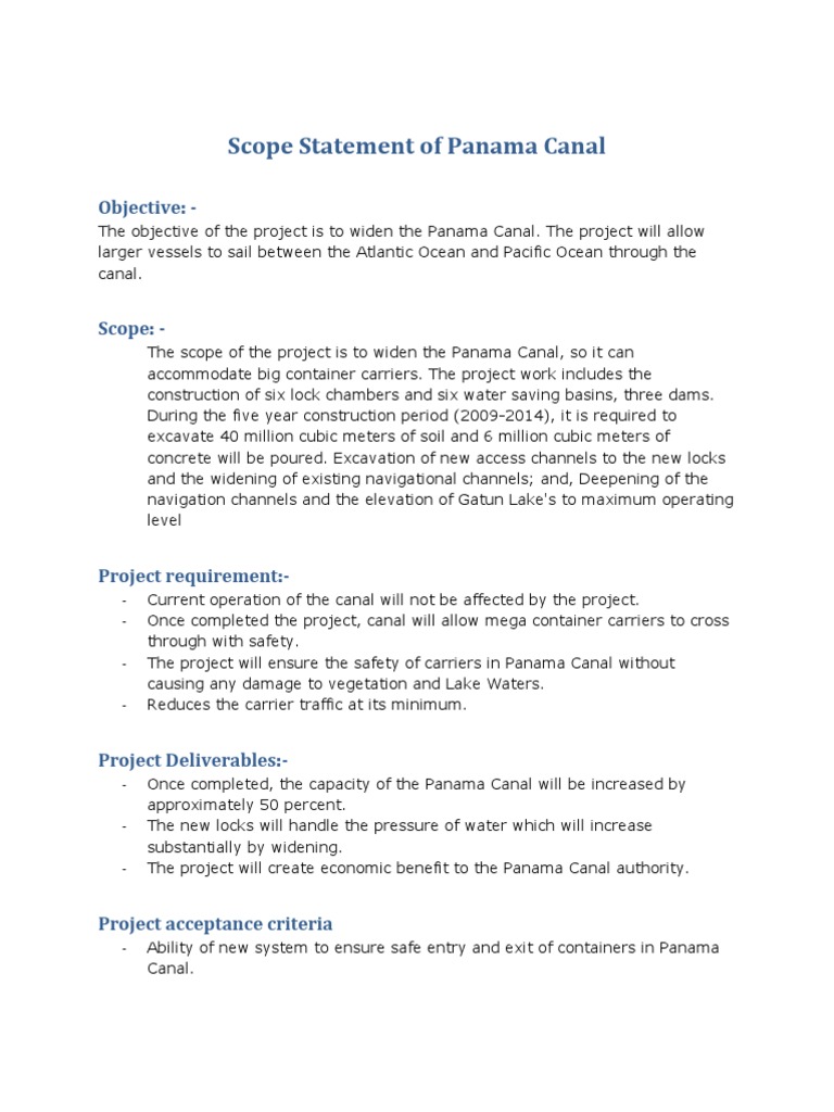 Panama Canal Widening Project Overview | PDF | Home & Garden