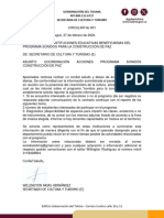 Circulares Secretaria de Cultura y Turismo Sonidos para La Paz