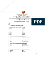 Ficha de Química 8ª Classe Caminho