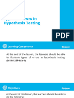 Types of Errors in Hypothesis Testing: Lesson 12.2
