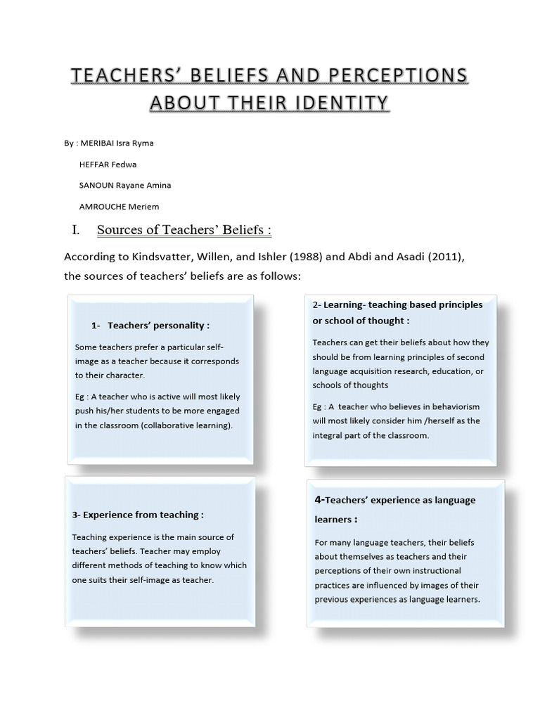 Teachers' Beliefs and Professional Identity | PDF | Teachers | Experience