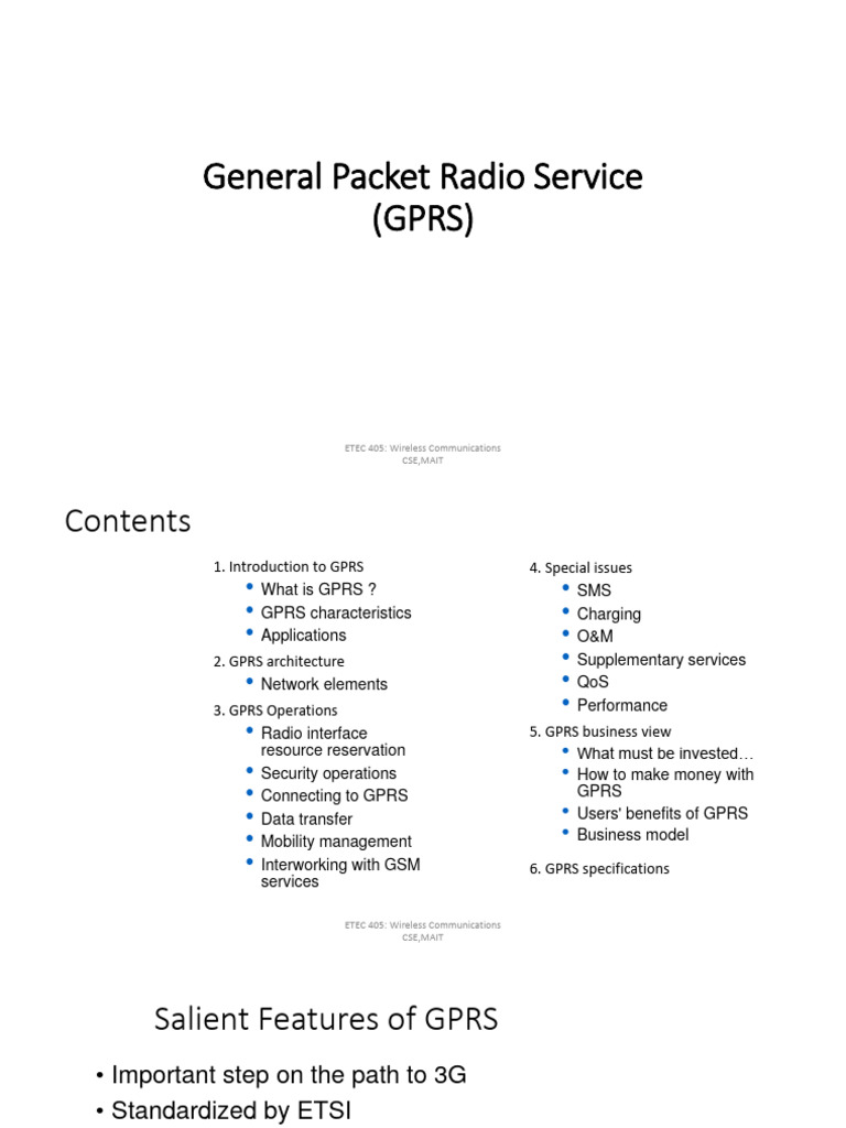 GPRS Network Architecture Overview | PDF | General Packet Radio Service ...