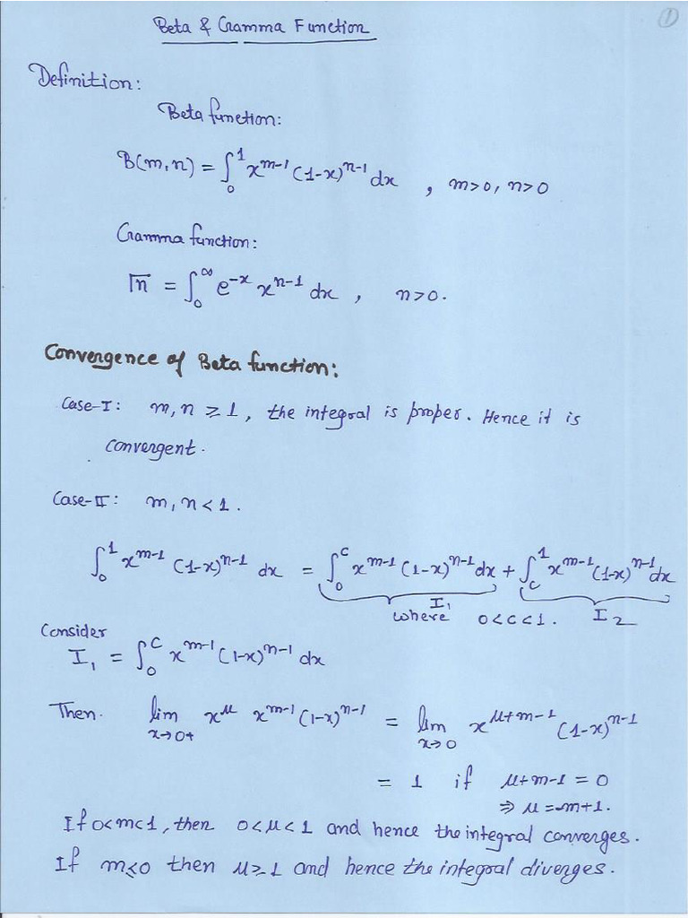 Beta Gamma Functions