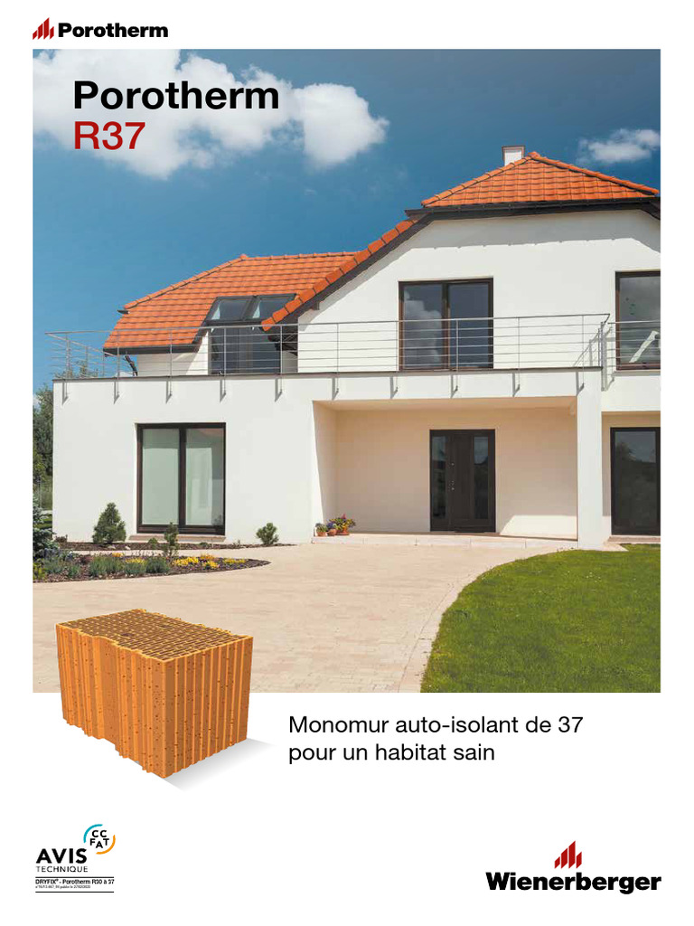 Fiche Produit Porotherm R37 001 | PDF | Recyclage | Mortier (matériau)