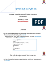 Python Basic Elements