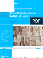 Unit 4 Lesson 1 Relevant Literature Sources For Qualitative Research Learners