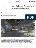 Curator's Tour Pioneering Digital Art at Nieuwe Instituut - Friday 2 February 1000 - 1100