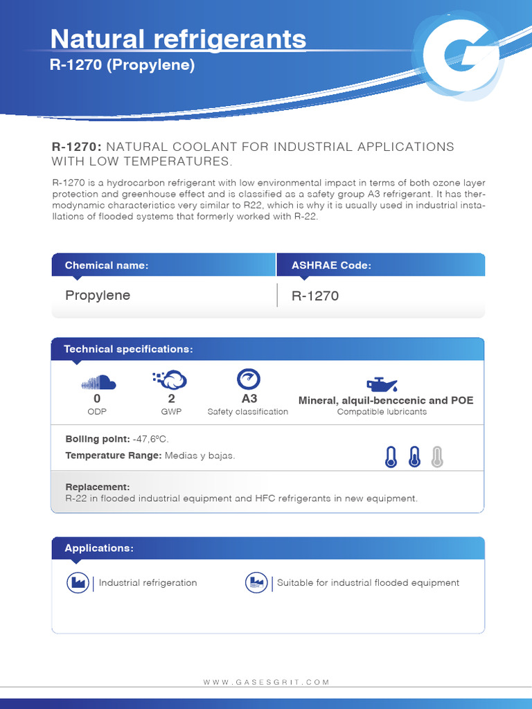 R-1270: Eco-Friendly Industrial Refrigerant | PDF | Atmosphere ...