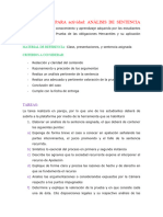 Indicaciones Analisis de Sentencia Prueba de las obligaciones