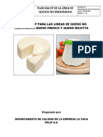 PLAN HACCP DE LA LÍNEA DE QUESOS NO MADURADOS LACTEOS VERANO V.1  14.02.2021