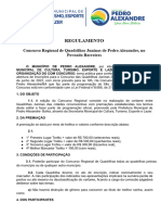 Regulamento: Concurso Regional de Quadrilhas Juninas de Pedro Alexandre, No Povoado Barreiras