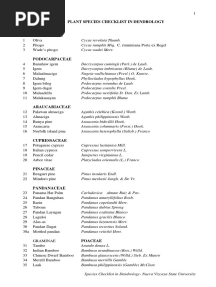 Plant Species Checklist in Dendrology