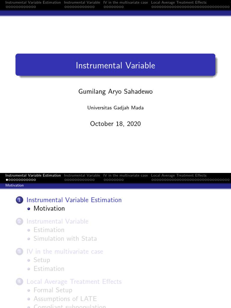 Instrumental Variable Analysis Example