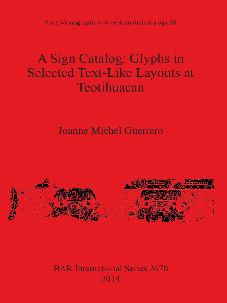 A sign catalog glyphs in selected text like layouts at teotihuacan