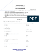 Sample Paper 5: Mathematics (Code-041) Class XII Session 2023-24