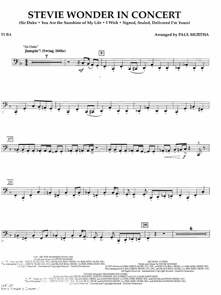 Tuba Part 1 Pdf Motown American Songs