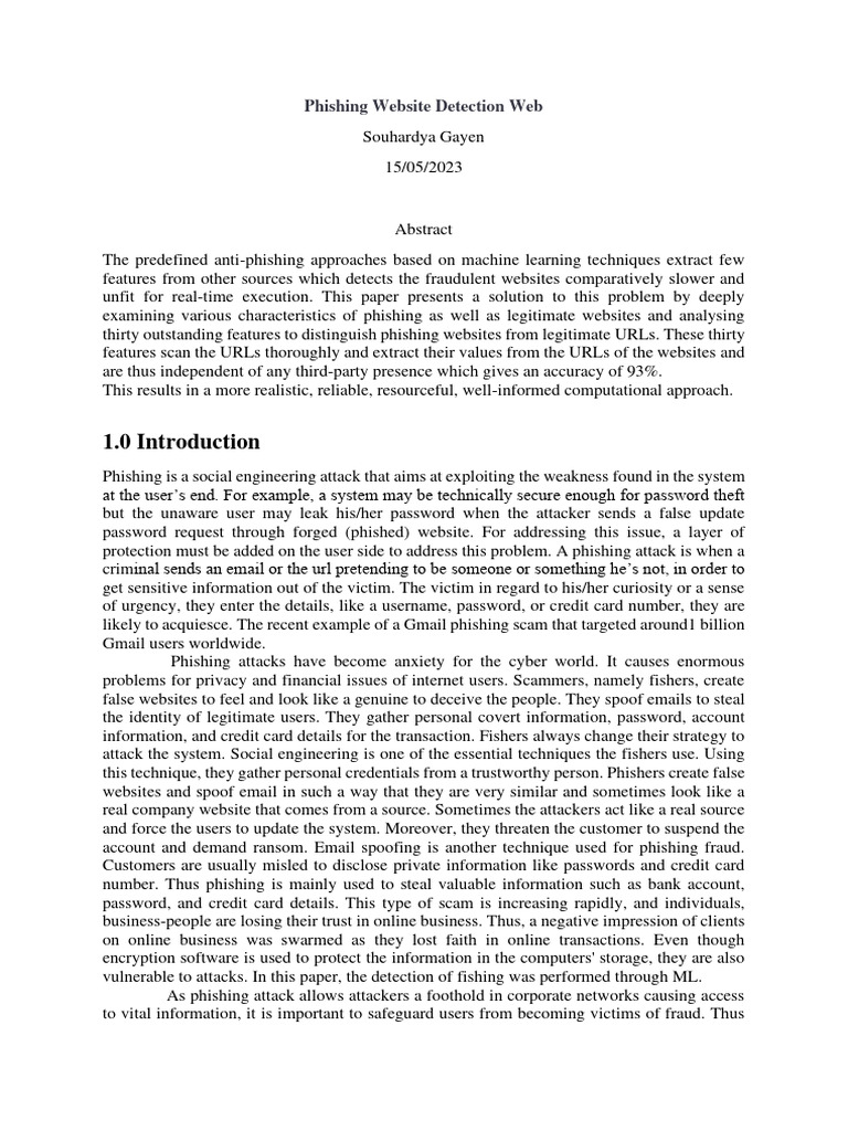 Detecting Phishing Website With Code Implementation Pdf Phishing