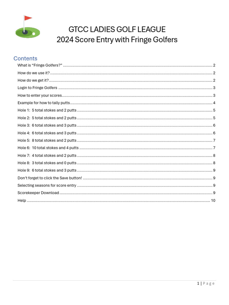 Gtcc ladies golf league fringe golfers pdf software computing