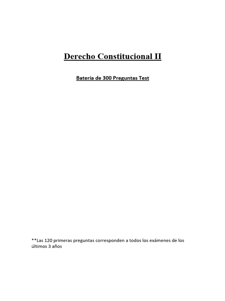 Test de Derecho Constitucional | PDF | Constitución | Derechos