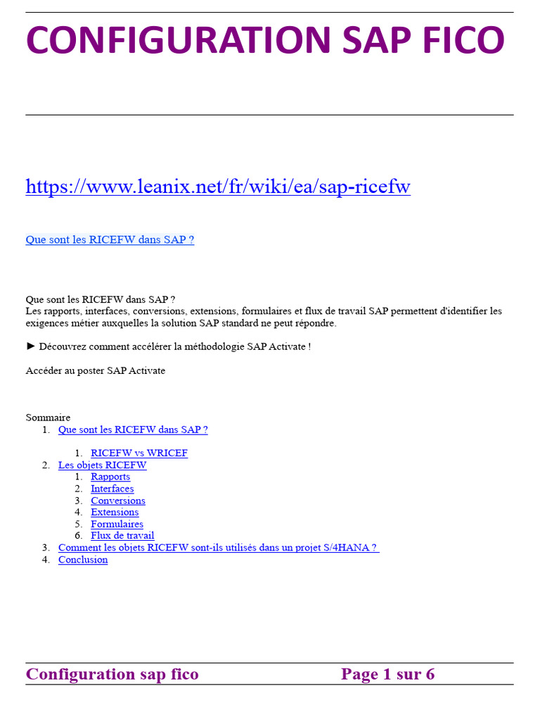 Comprendre les RICEFW dans SAP FICO | PDF | Workflow | Ingénierie des ...