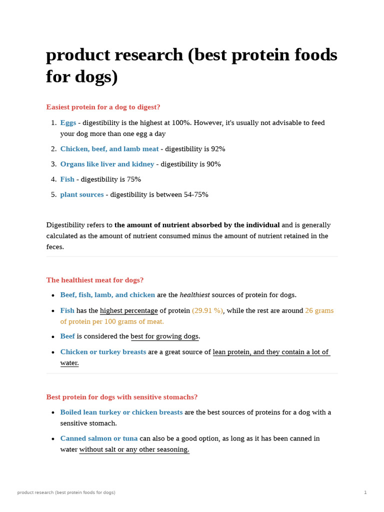 best protein foods for dogs PDF Foods Meat