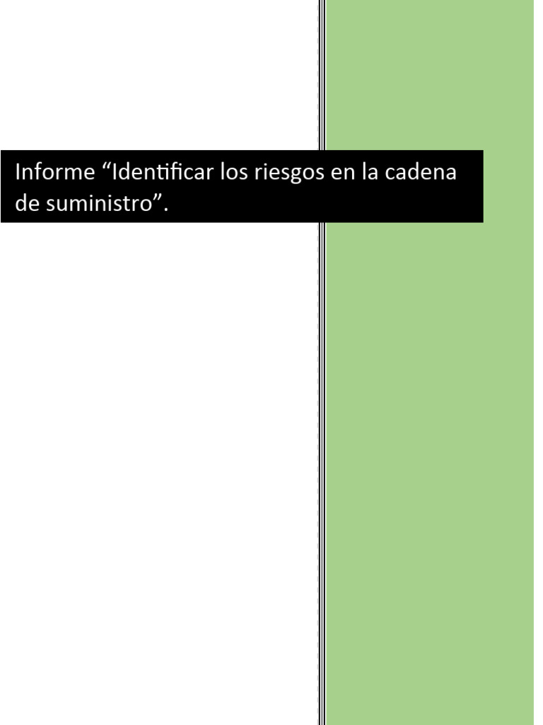 Riesgos en la Cadena de Suministro: Guía Completa | PDF | Logística ...