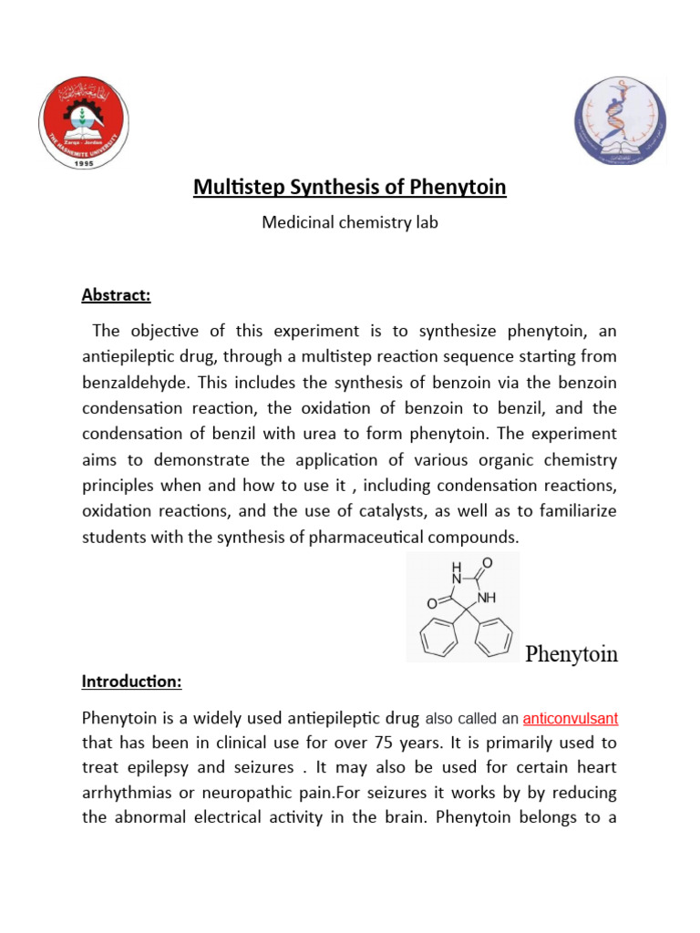Multistep Synthesis of Phenytoin: Abstract | PDF | Organic Synthesis ...