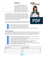Work Placement Worksheet Students Web
