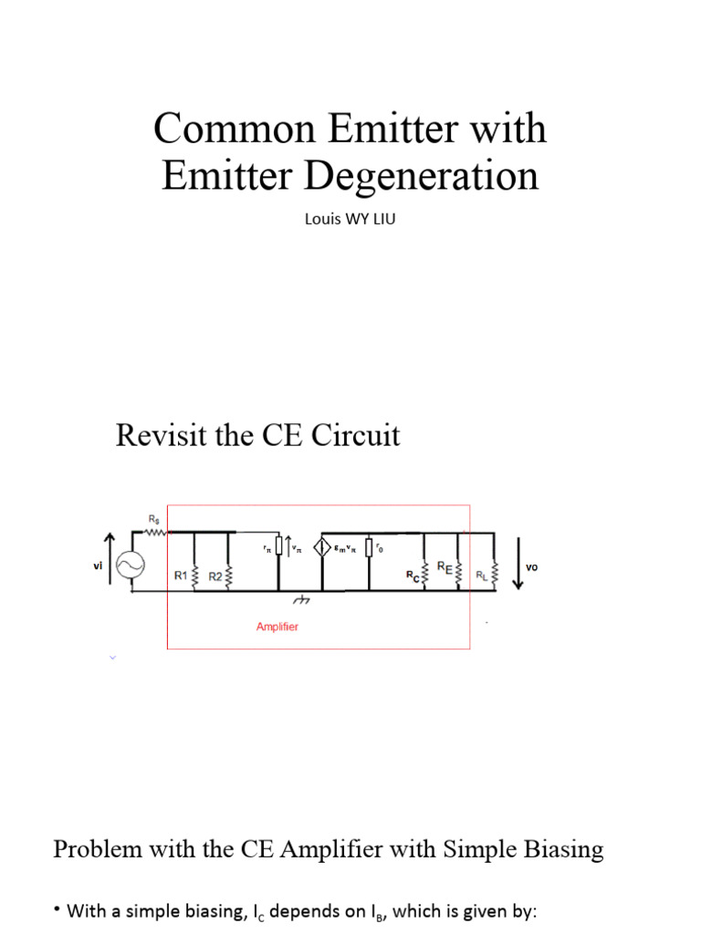 Chapter 2_f BJT Common Emitter Amplifier with Emitter Degeneration