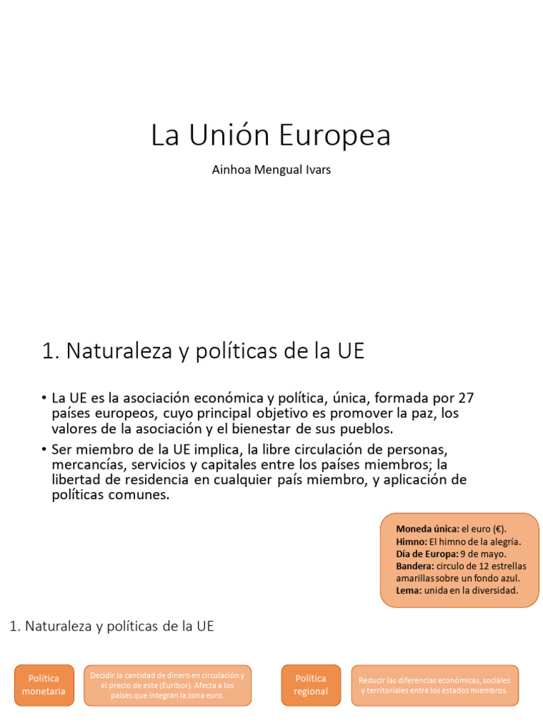 La Unión Europea | PDF | Ley de la Unión Europea | Parlamento Europeo