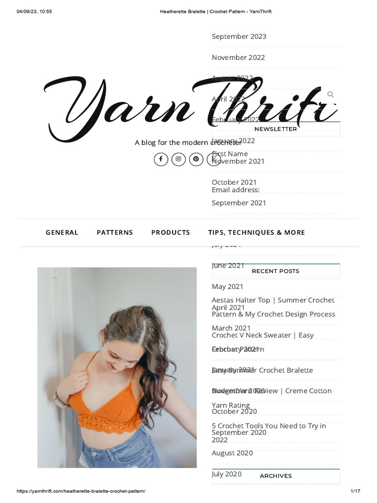 2heatherette Bralette - Crochet Pattern - YarnThrift | PDF | Crochet ...