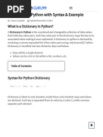 Dictionary in Python With Syntax & Example