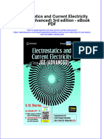 Electrostatics and Current Electricity For Jee Advanced 3rd Edition Ebook PDF