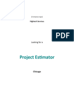 Project Estimator Job Description Template