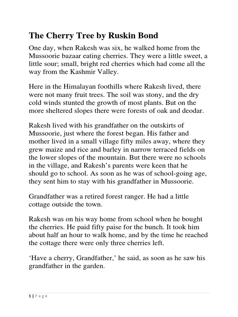 Rakesh and the Cherry Tree's Journey | PDF