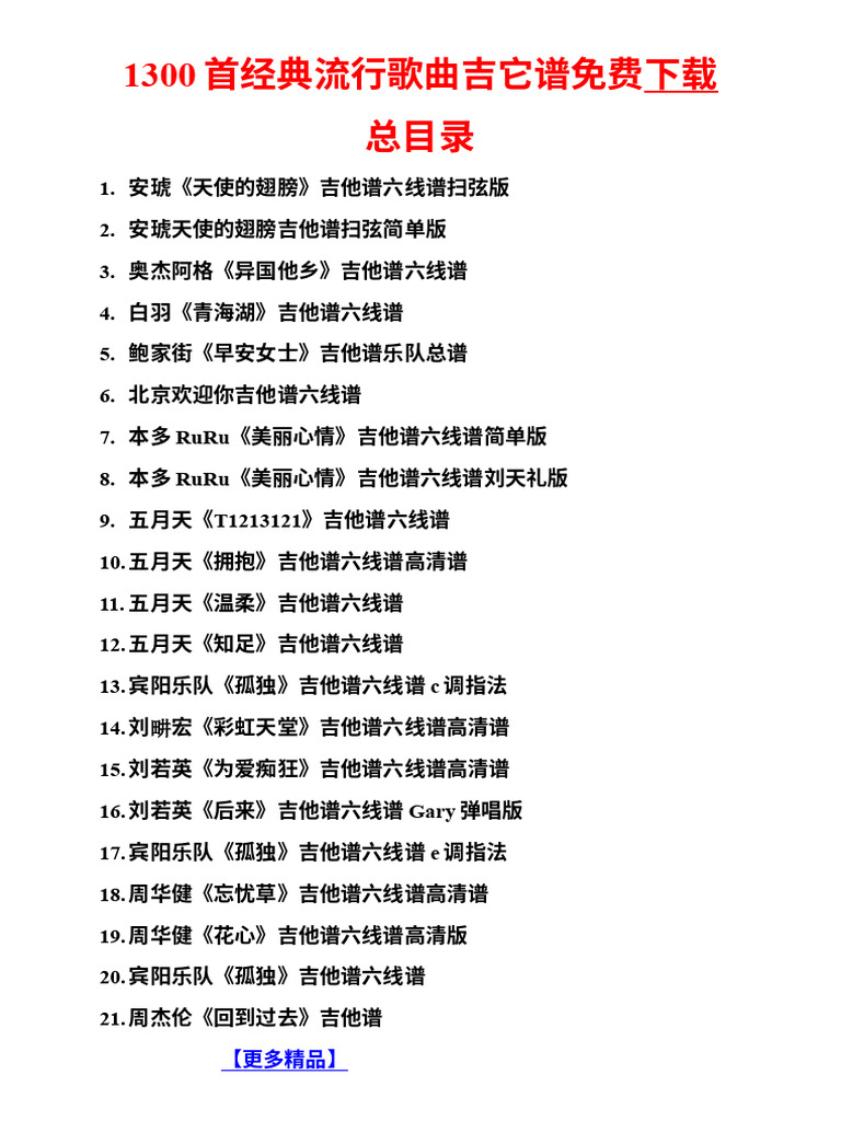 1300 Guitar Music Sheets | PDF