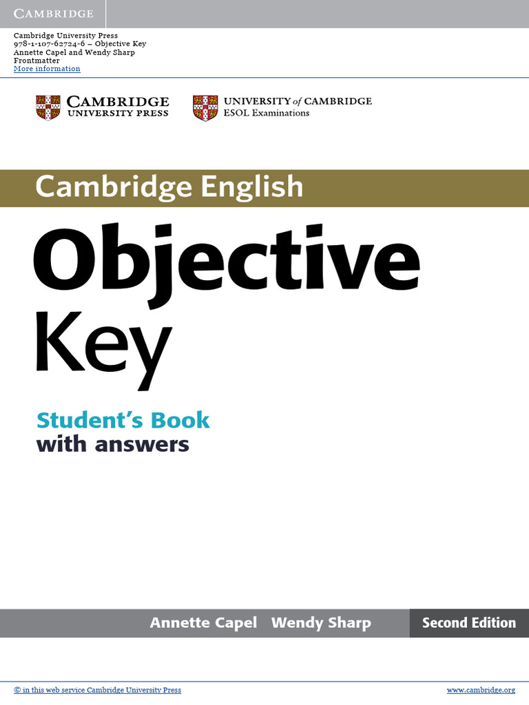 Objective Key Student's Book With Answers | PDF | Verb | Question