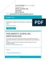 Parlamento Juvenil Del Mercosur 2022