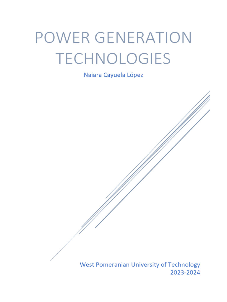 Power Generation Technologies Overview | PDF | Steam | Engine Technology