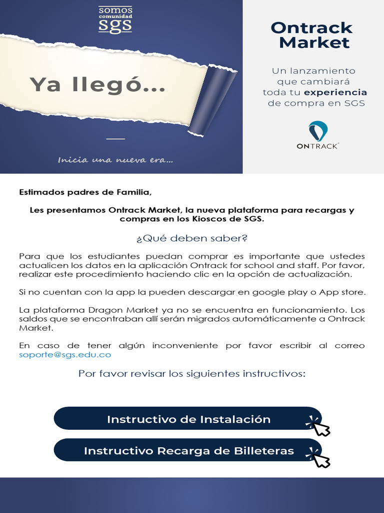 Comunicado Ontrack WApp | PDF