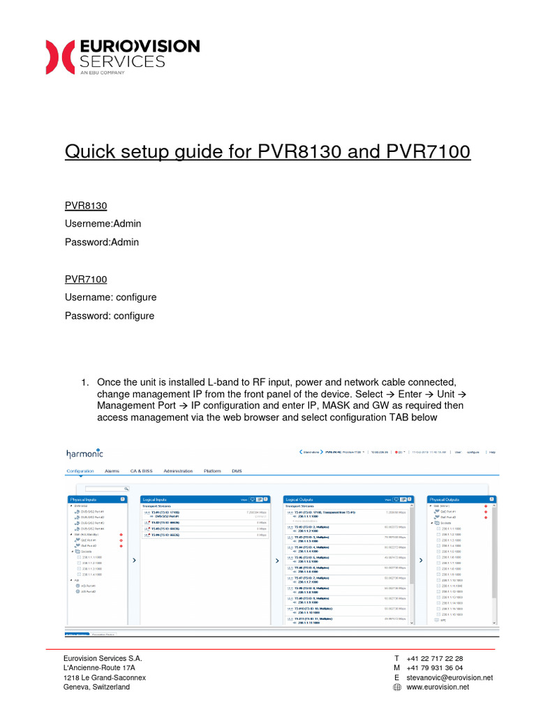 PVR Setup Guide for Eurovision Services | PDF | Telecommunications ...
