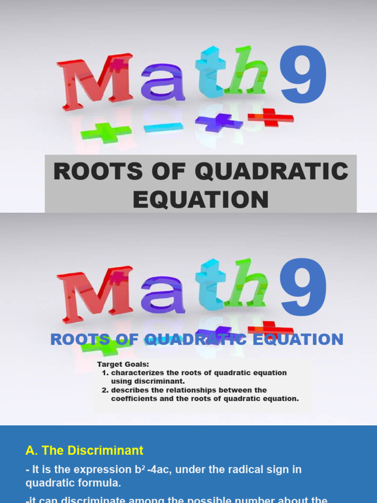 Understanding Quadratic Equation Roots | PDF | Quadratic Equation ...