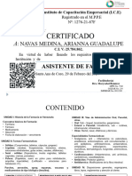 Certificado de Arianna Navas