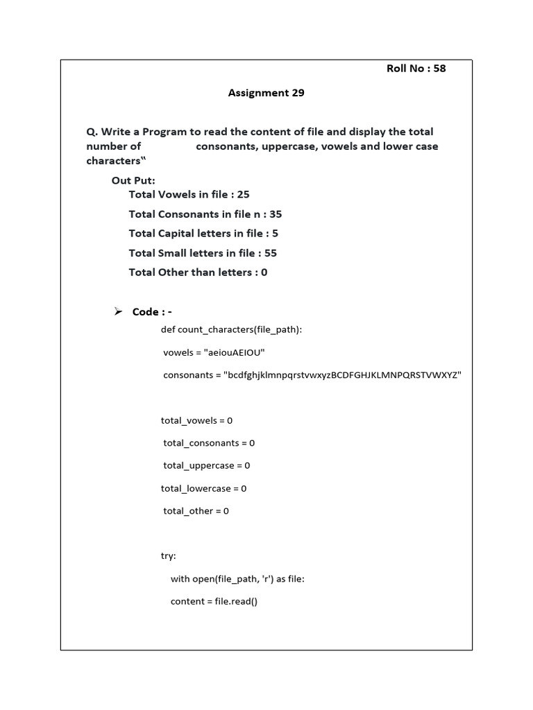 Character Count Program in Python | PDF | Language Arts & Discipline