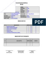 Anexo #1 Ficha de Registro de Matrícula