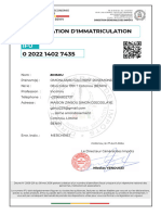 Attestation D'Immatriculation: Zinsou